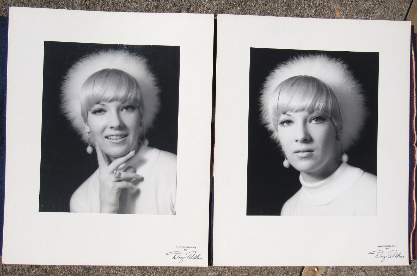 PAIR WILD VINTAGE 60S FASHION PHOTOGRAPHS DOUG WILKINS SIGNED MID CENTURY MODERN