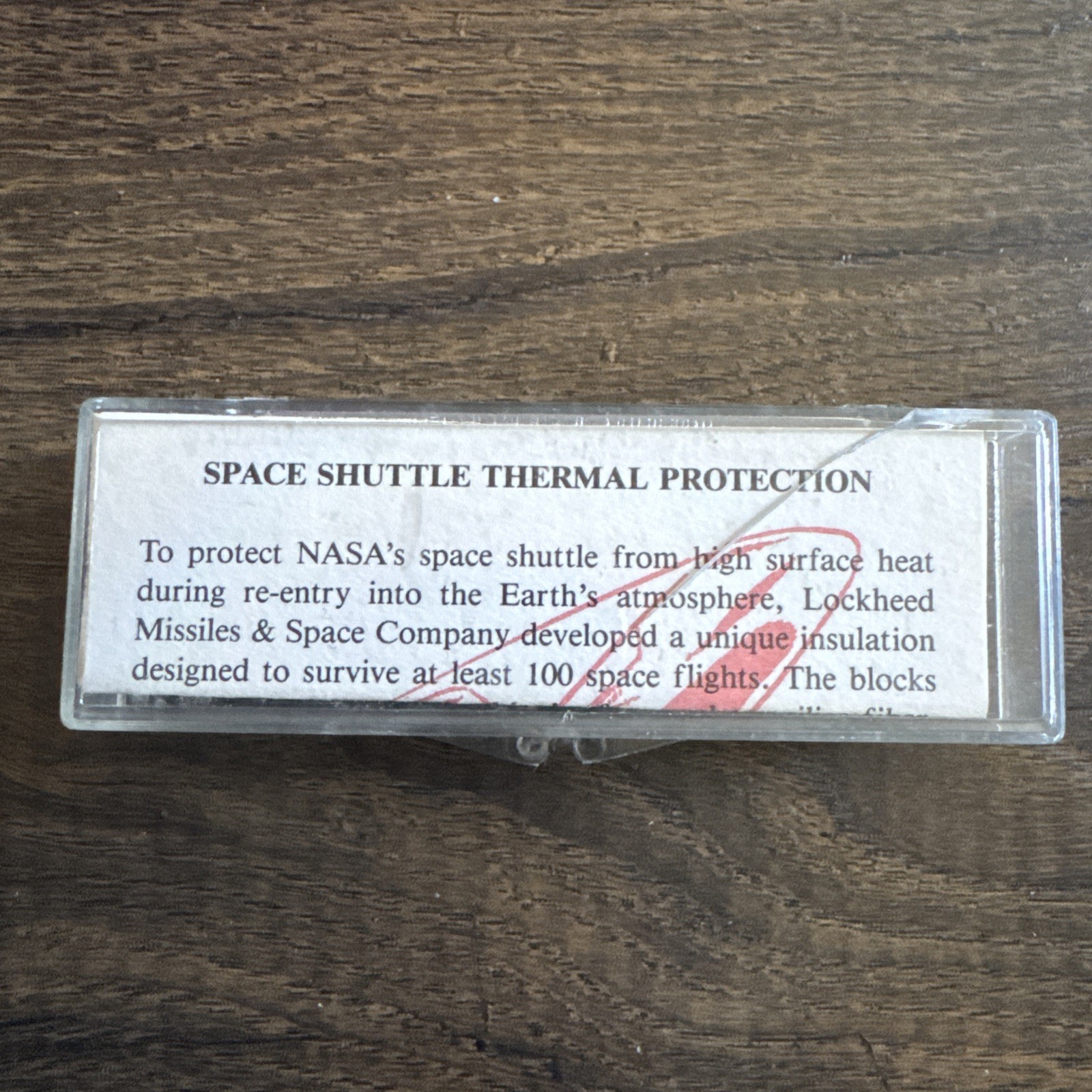 NASA Space Shuttle Thermal Protection System 3.25” Sample Tile Heat Shield