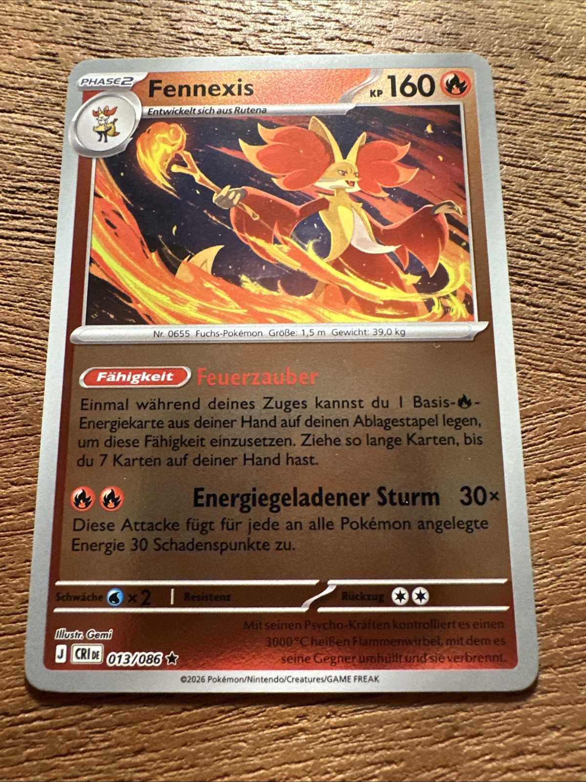 Fennexis Rare ME04: Growing Chaos German 013/086 NM Reverse Holo
