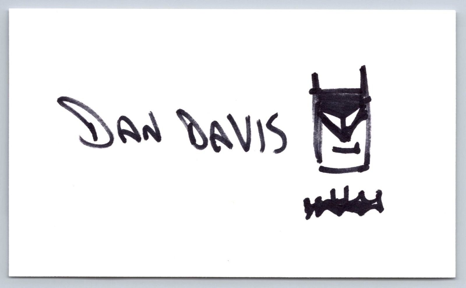 Dan Davis Signed Index Card - Artist - Batman