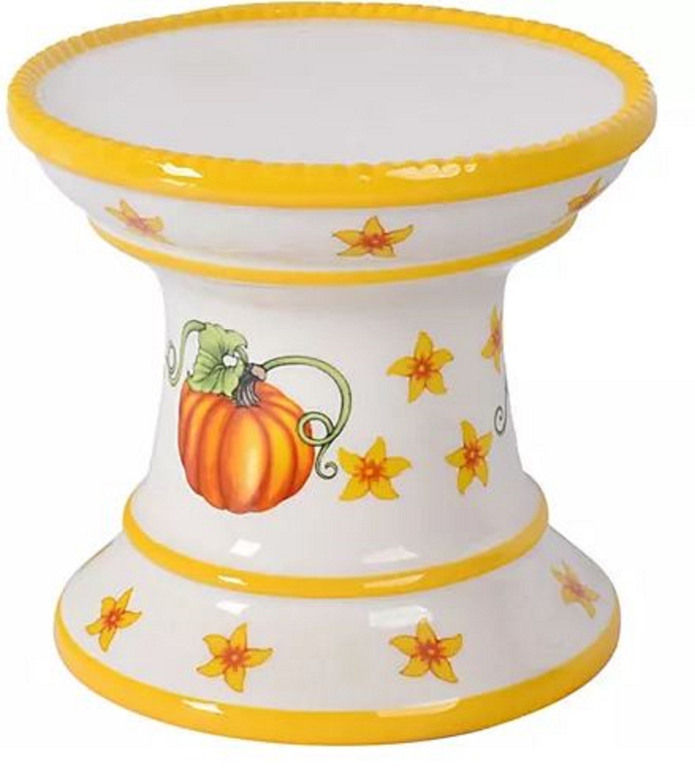 Temp-tations Decorative Stoneware Pedestal H423722 Pumpkin patch