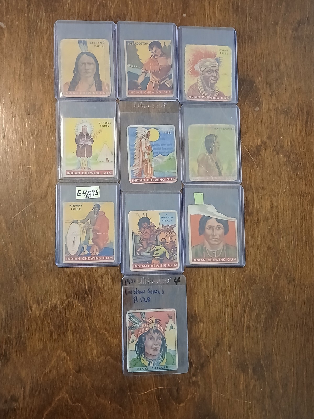 1933 Goudey Indian Gum 10 Card Lot #38 Sitting Bull Logston Jack Ioway Massasoit
