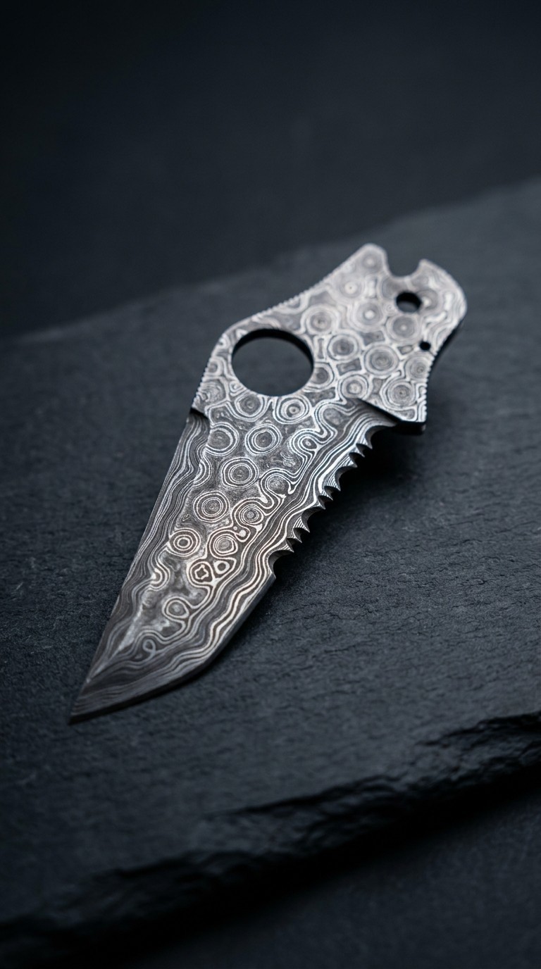 Spyderco Paramilitary 2 serrated Damascus Replacement Blade C81 Upgrade PM2