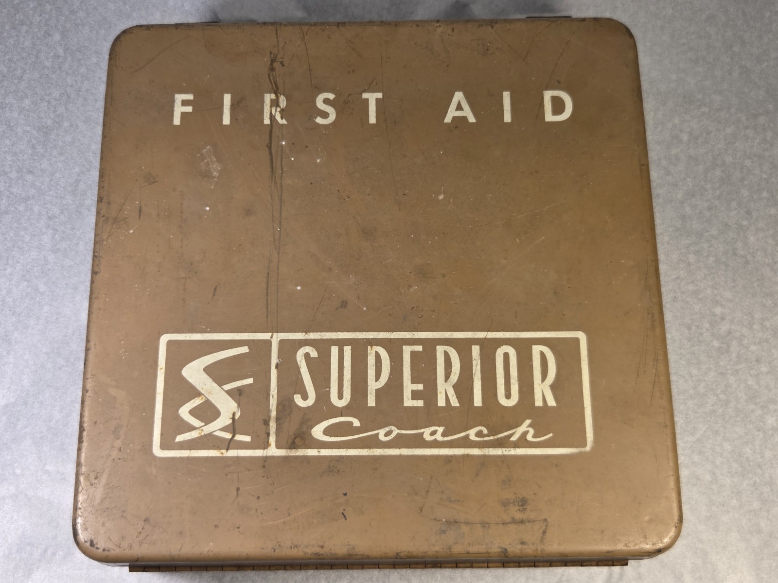 Vintage Superior Coach First Aid Kit MSCO Metal Box School Bus Complete Full