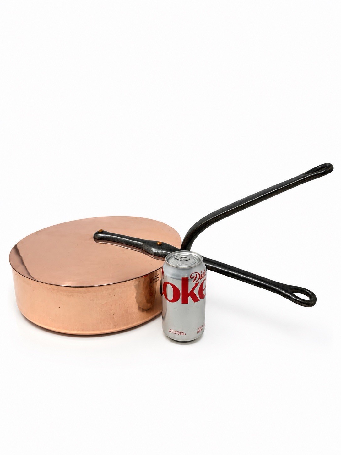 Vintage Williams Sonoma France Professional Heavy Copper Sauté Pan 12” w/Lid