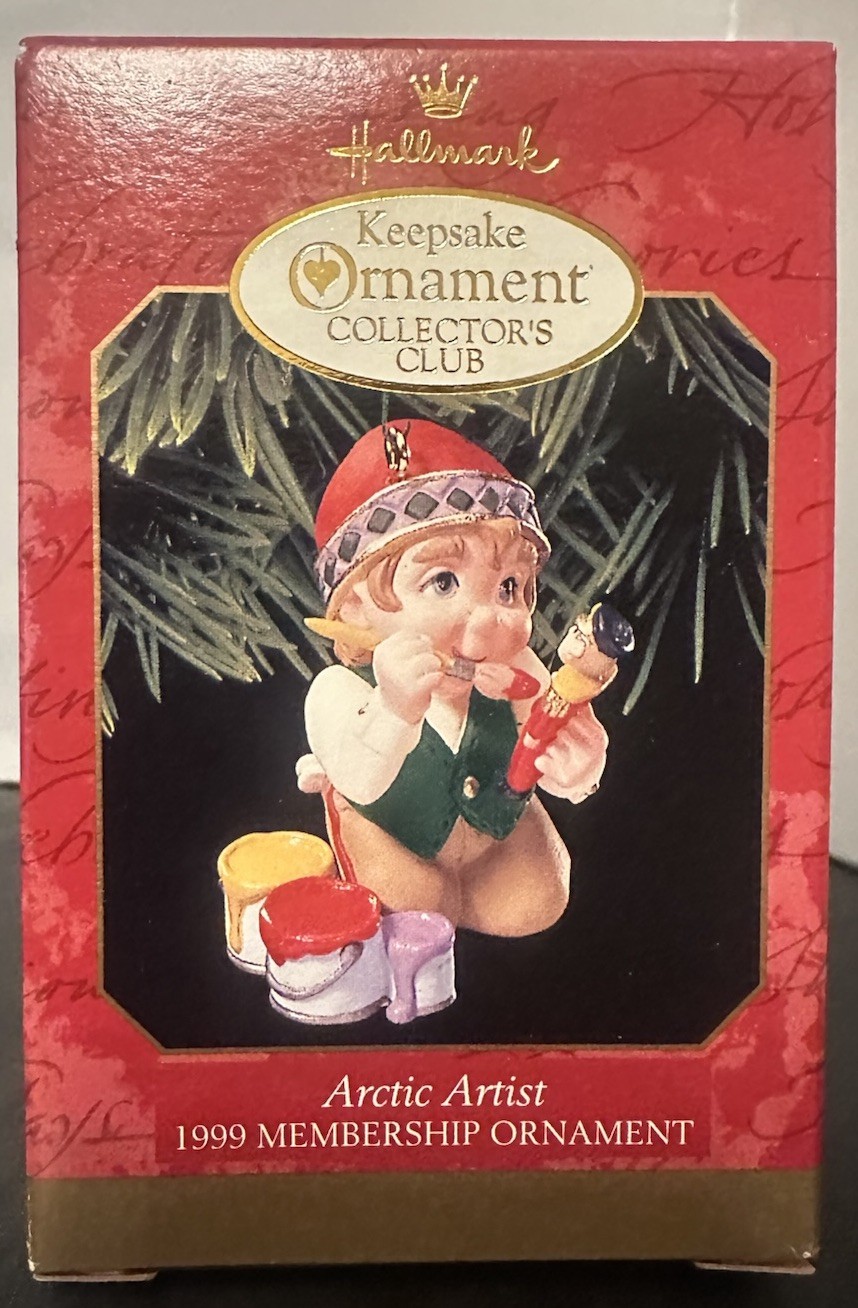 NEW Hallmark ARCTIC ARTIST Elf 1999 Ornament Christmas Club Keepsake
