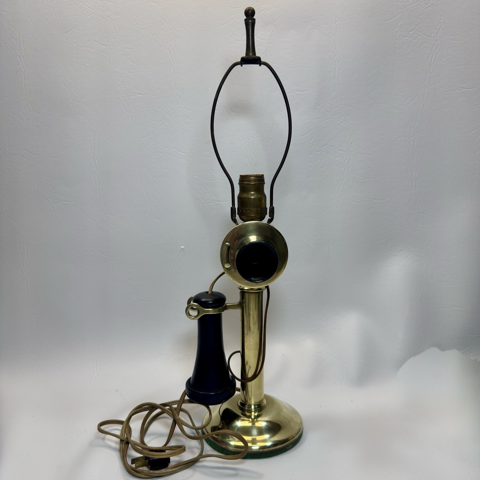Vintage Western Electric 20AL Brass Candlestick Telephone Lamp Paulding - WORKS