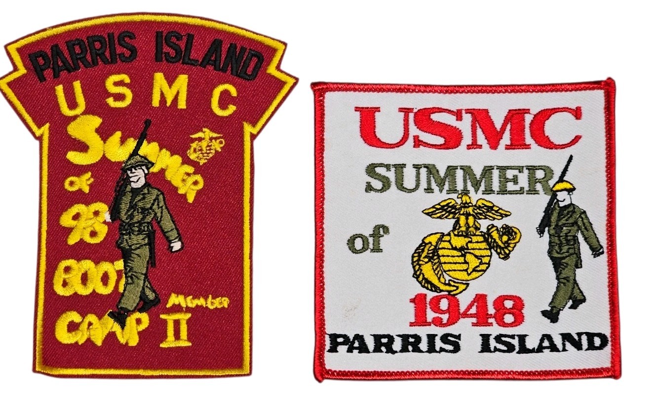 Vintage US Marine Corps Parris Island Summer Of 1948, 1998 USMC Patches 