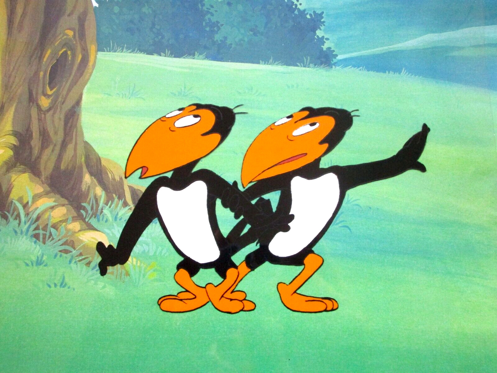 HECKLE and JECKLE 1979 FIlmation ORIGINAL ANIMATION PRODUCTION CEL bird magpie