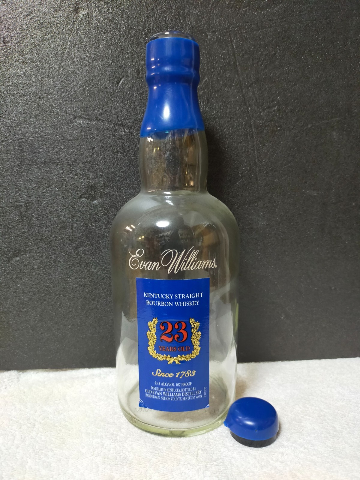 Evan Williams 23 Years Old Bourbon Whisky bottle (empty) With Japan Limited