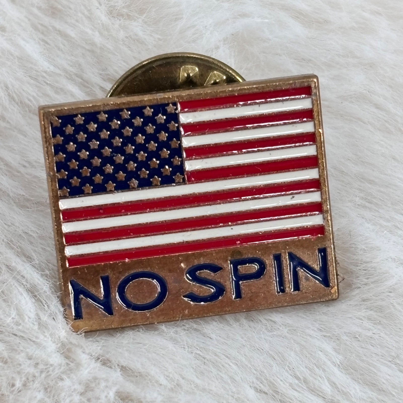 American Flag No Spin Zone News BIll O\'Reilly Political Enamel Lapel Pin