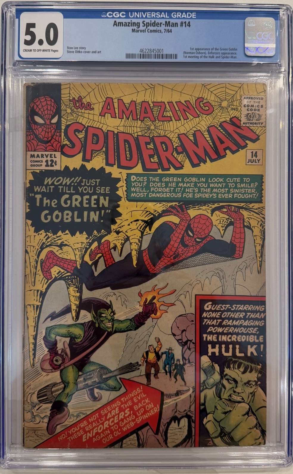 Amazing Spider-Man #14 CGC 5.0 1st appearance of the Green Goblin 1964 Key Issue