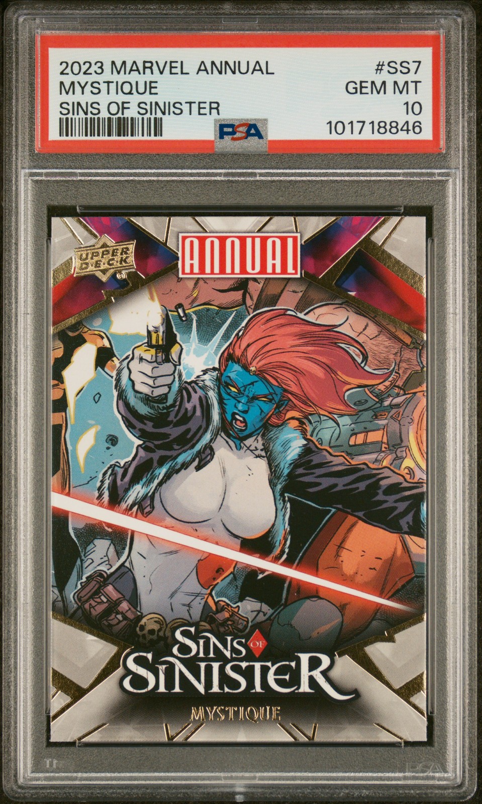 2023-2024 UD MARVEL ANNUAL SINS OF SINISTER #SS7 MYSTIQUE PSA 10