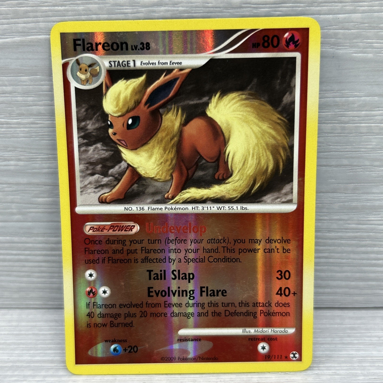 Flareon 19/111 Rising Rivals Reverse Holo Rare Pokémon TCG 