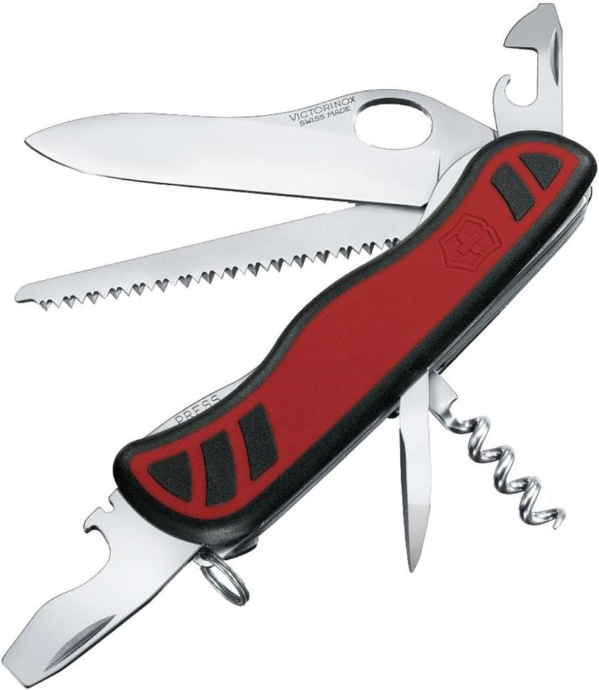 Victorinox Forester M Grip Swiss Army Pocket Knife, Red/Black | Two-Component Sc