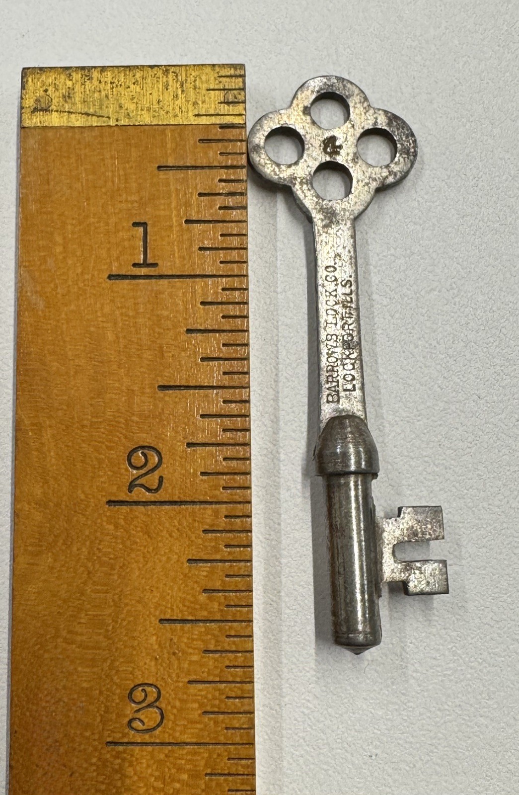 Antique Vintage Skeleton Key Barrows Lock Co #4 Lockport, ILLs