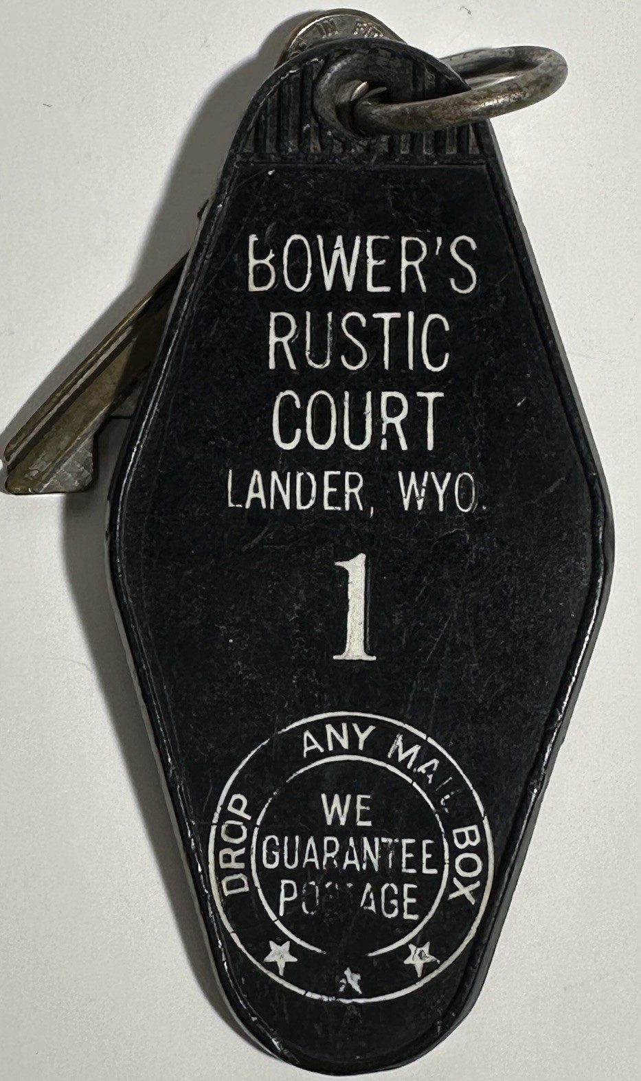 Bowers’s Rustic Court Lander, Wyoming Hotel Room Key #1 Fob