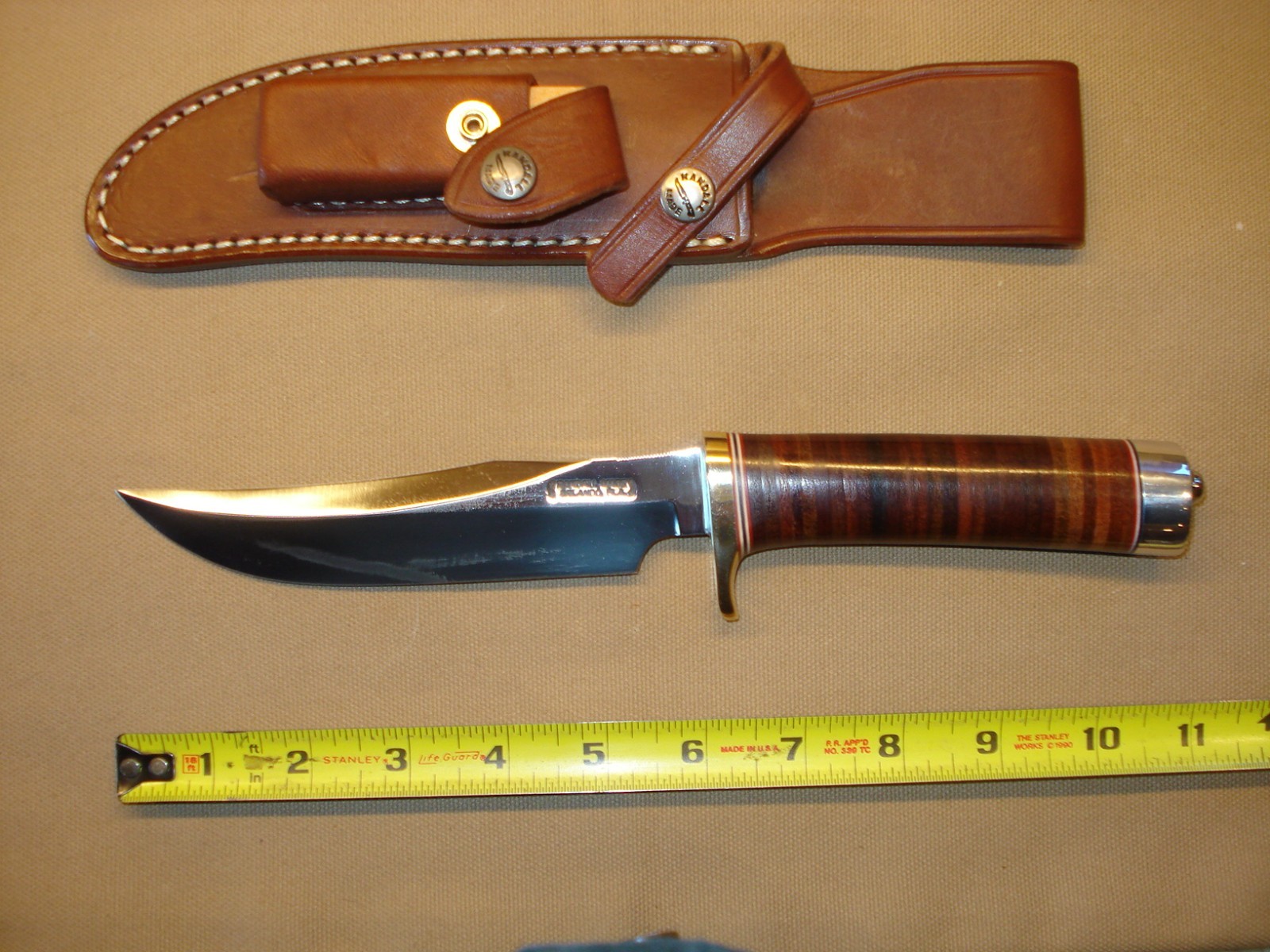 Randall Made Knives Knife  # 12-6 Little Bear Bowie Carbon Xlnt Condition.