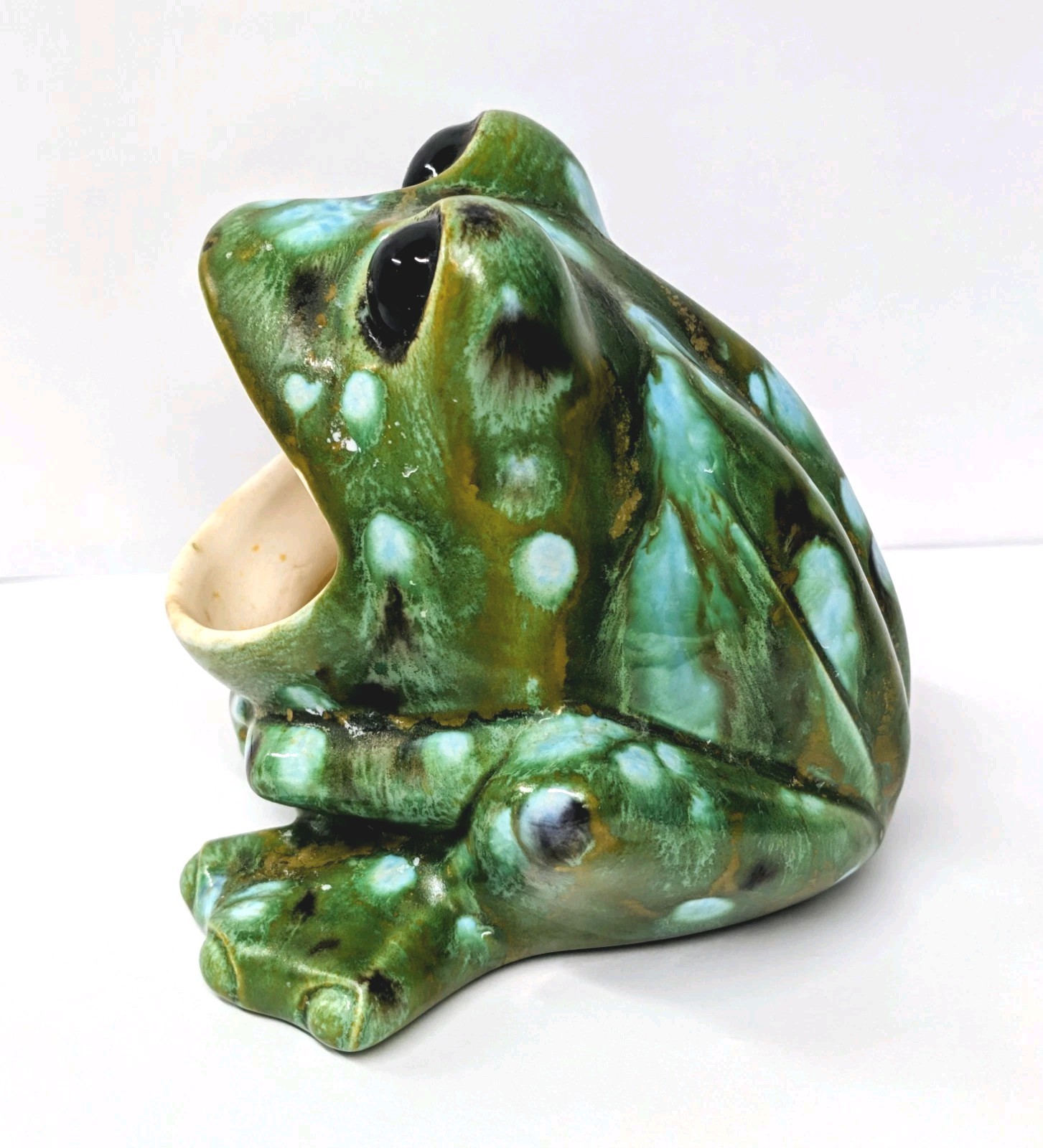 Vintage Ceramic Handcrafted Handmade Frog Sponge Holder Kitchen Sink 1970s Retro