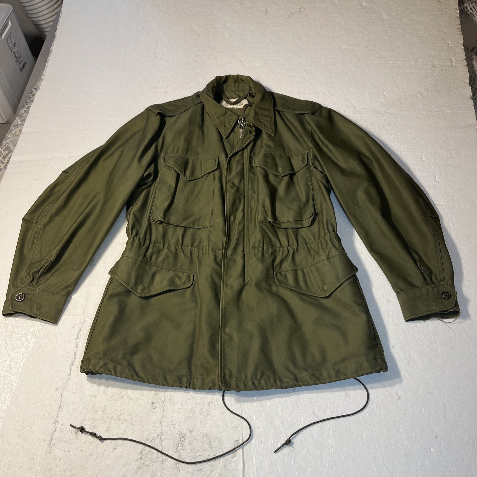 Vintage US Army WR Sateen Men Small Green OG 107 8405 255 8590 1/1955 USGI