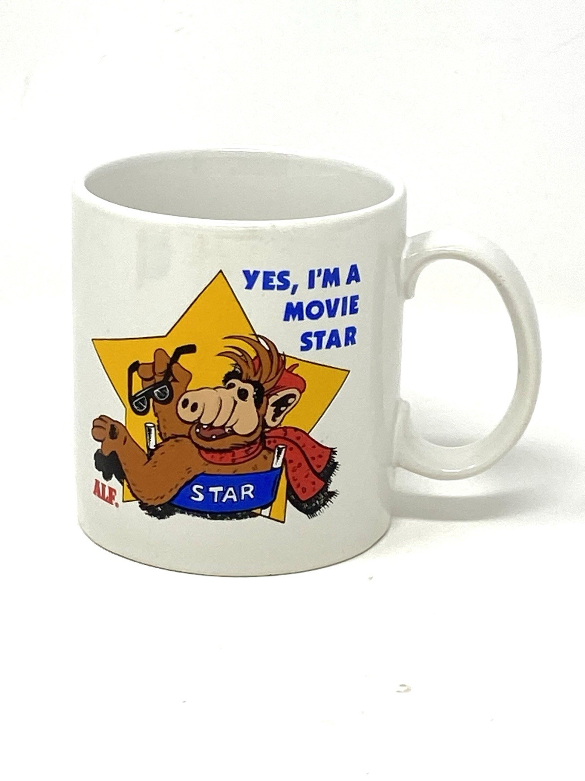 Rare Vintage 1987 Alf  Yes, I\'m A Movie Star Coffee Mug Tea Cup - Very Clean
