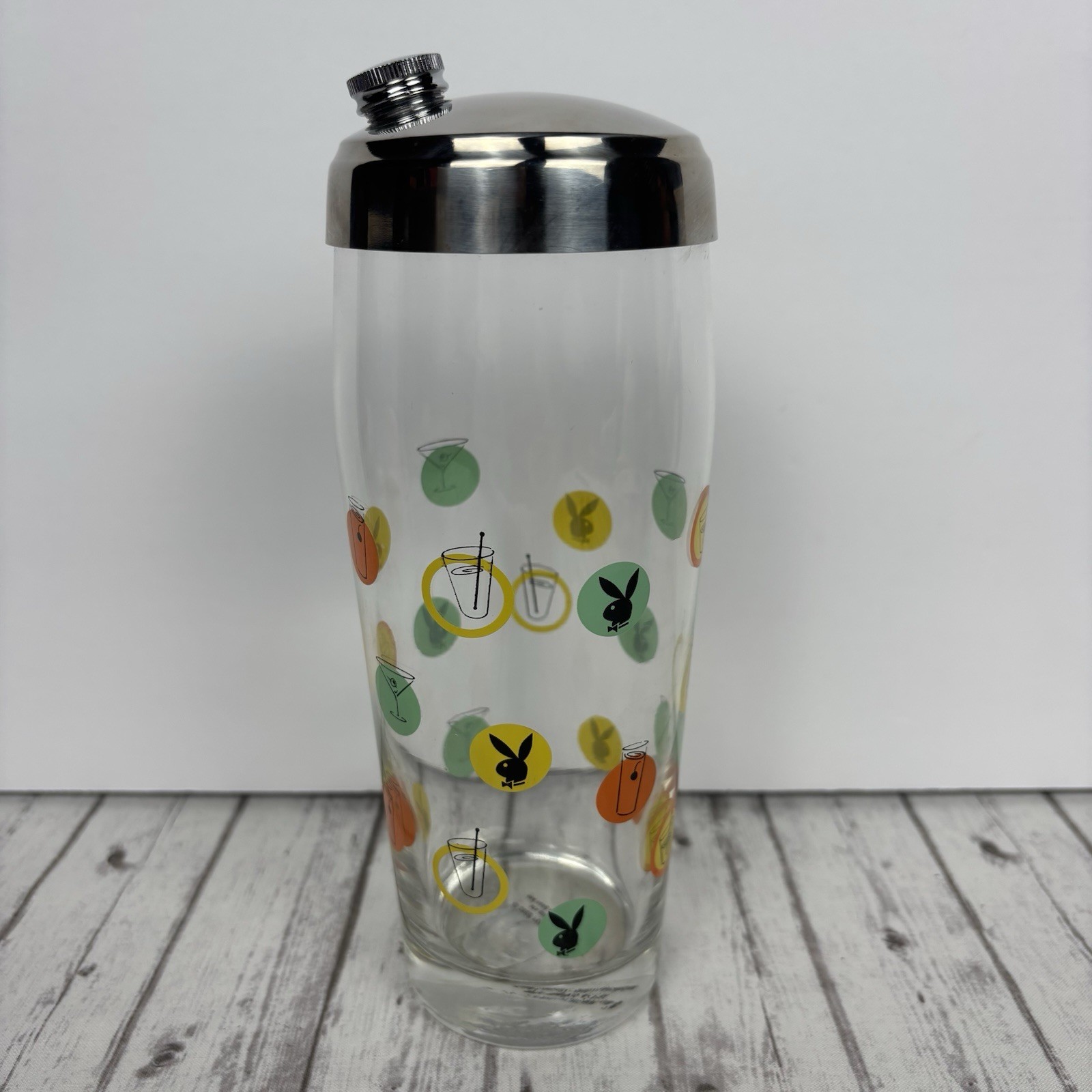 Vintage Playboy Glass/Chrome Cocktail Shaker Playboy Bunny