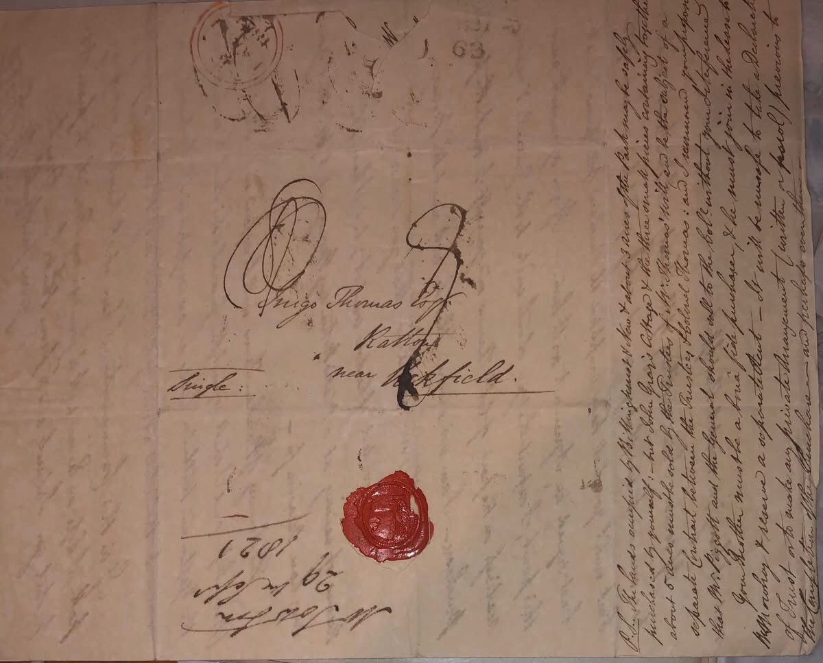 Very fine 1821 Autograph Letter ALS Inigo Thomas of Ratton plantation owner /MP