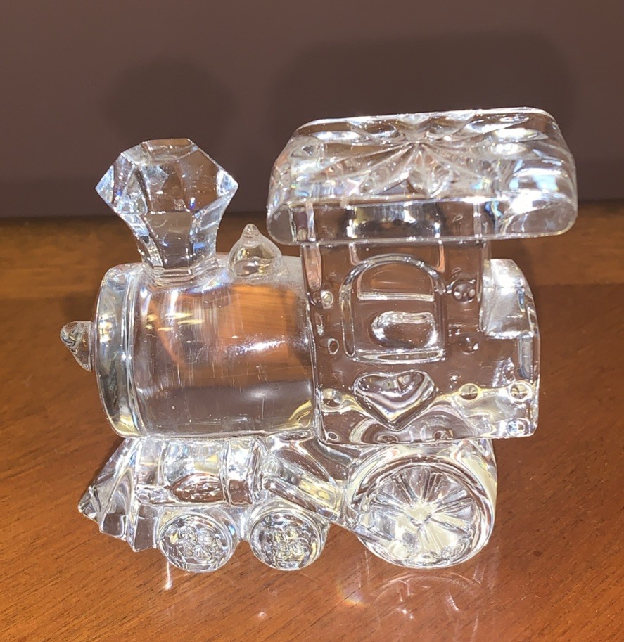 Jonal 24% Lead Crystal -Train Railroad Paperweight- Made in Germany 2.5” H  3” L
