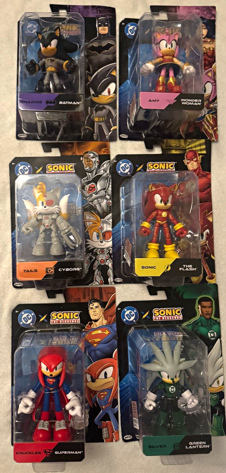 Jazwares Sonic the Hedgehog x DC Crossover Figure Lot of 6, Unopened
