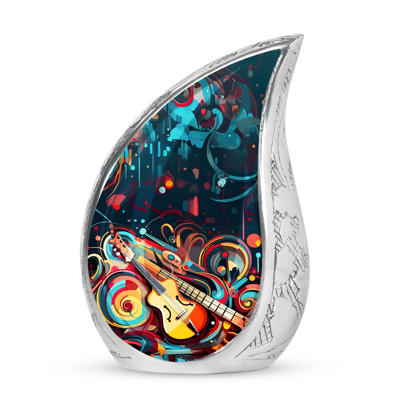 Swirling Guitar Abstract Urn - Small Urn For Human Ashes - Urn For Ashes