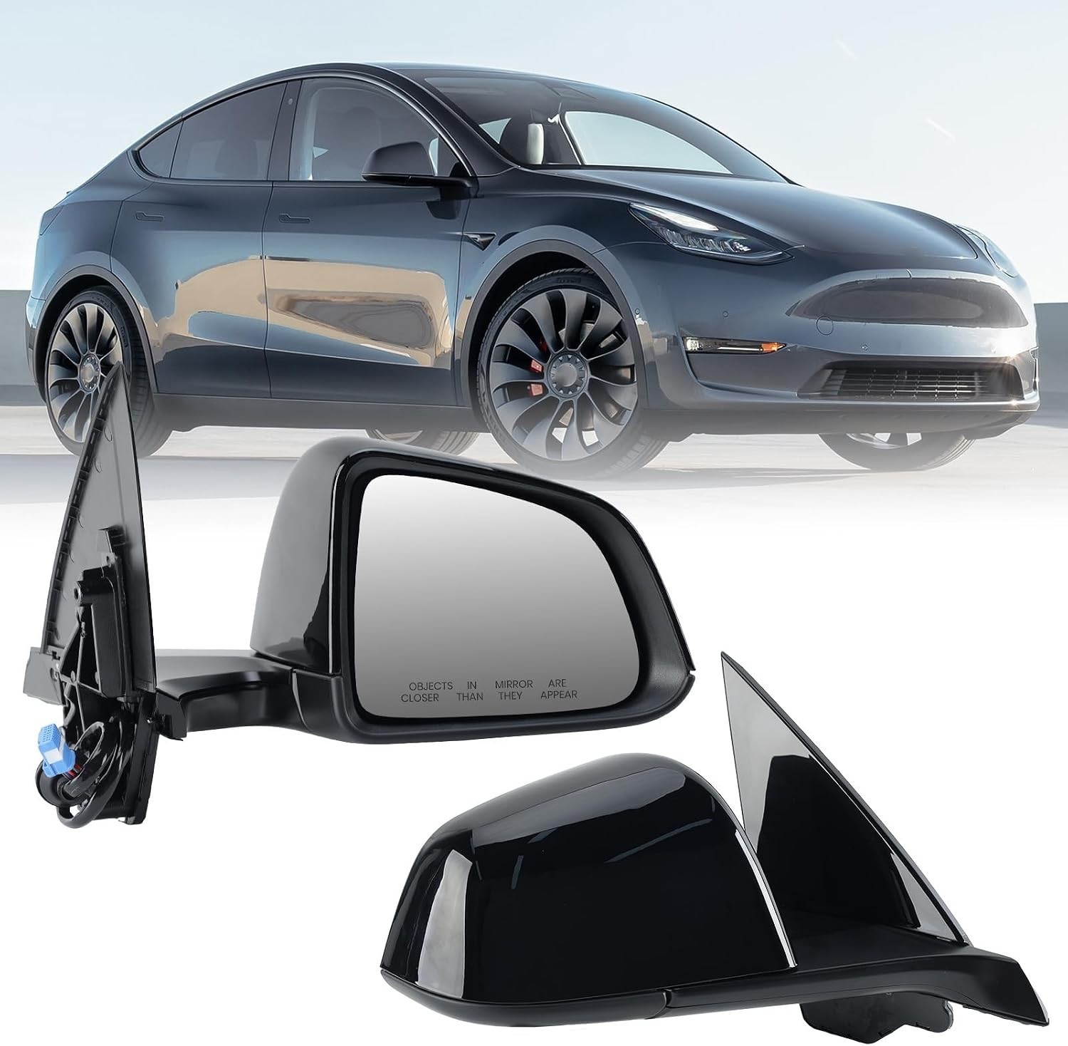 Right Passenger Side Mirror Compatible with Tesla Model Y 2020-2024 Replacement Right Passenger Side Mirror Compatible with Tesla Model Y 2020-2024 Replacement
