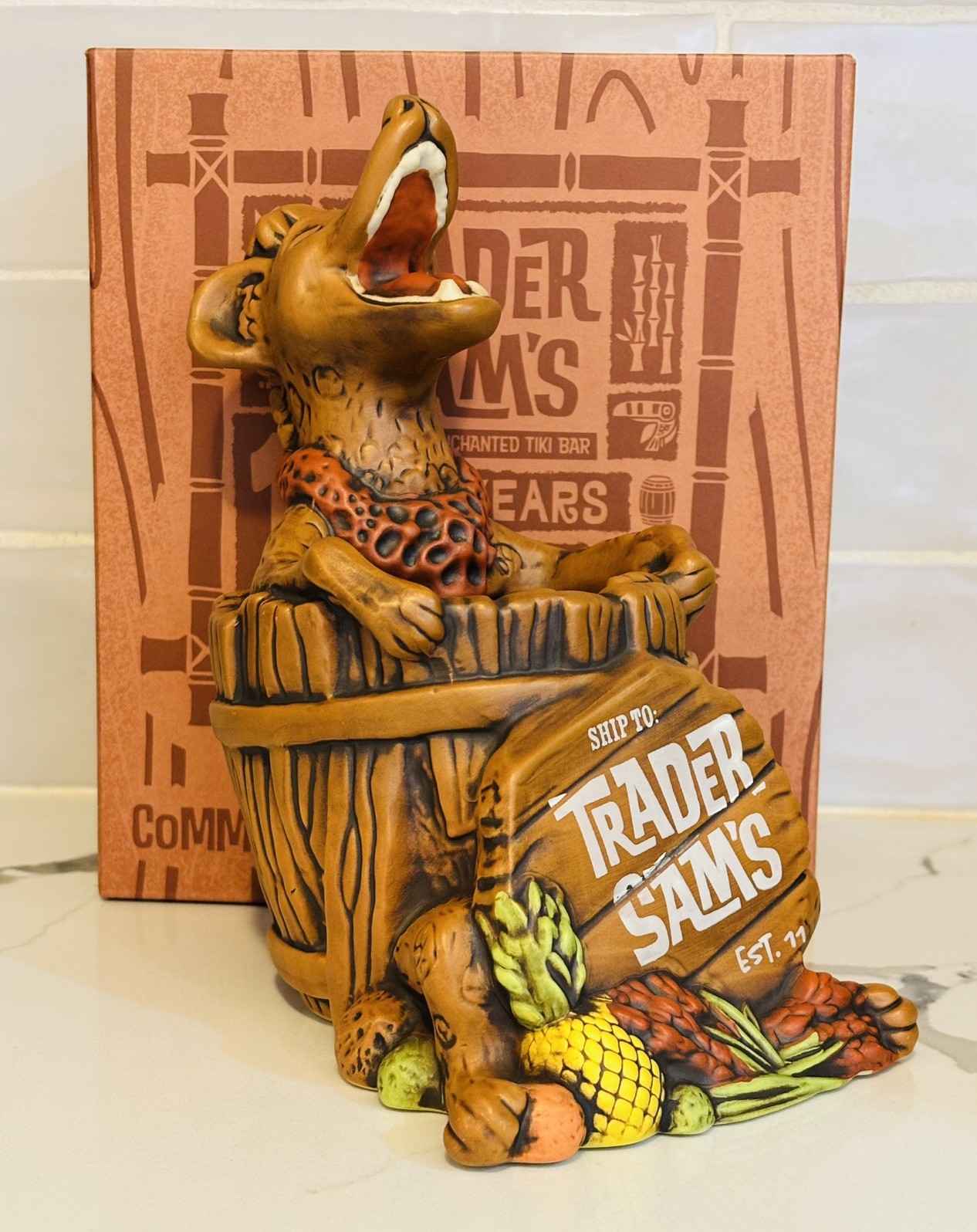  2026 Trader Sam's Enchanted Tiki Bar 15th Anniversary Hyena Mug NIB