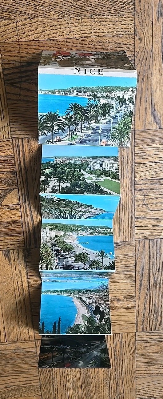 Vintage Nice, France Cote D' Azur Small Color Photos Fold Out Postcard Set Of 10