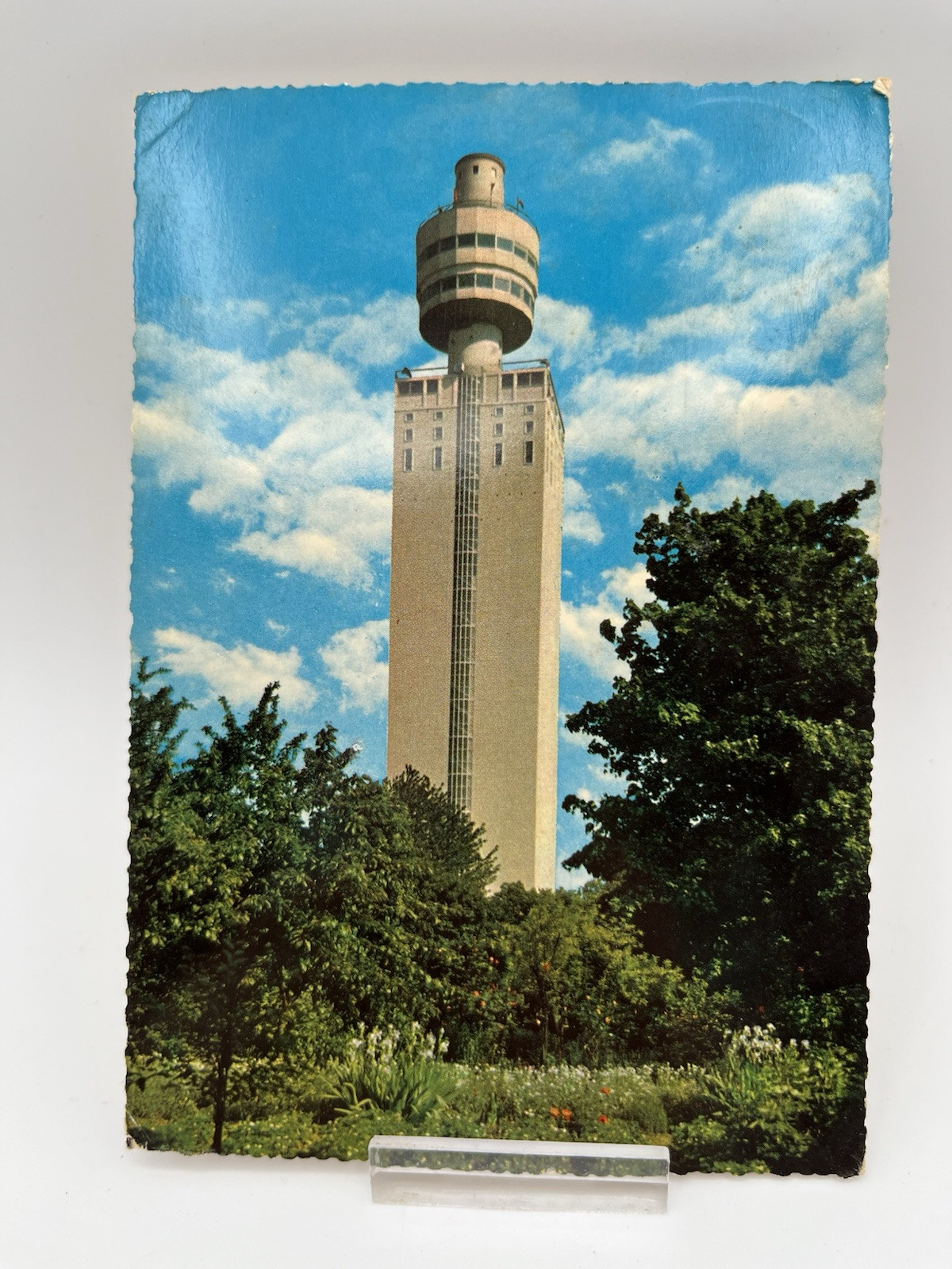 Postcard Henninger Turm Revolving Restaurant 1963 Frankfurt Germany Posted