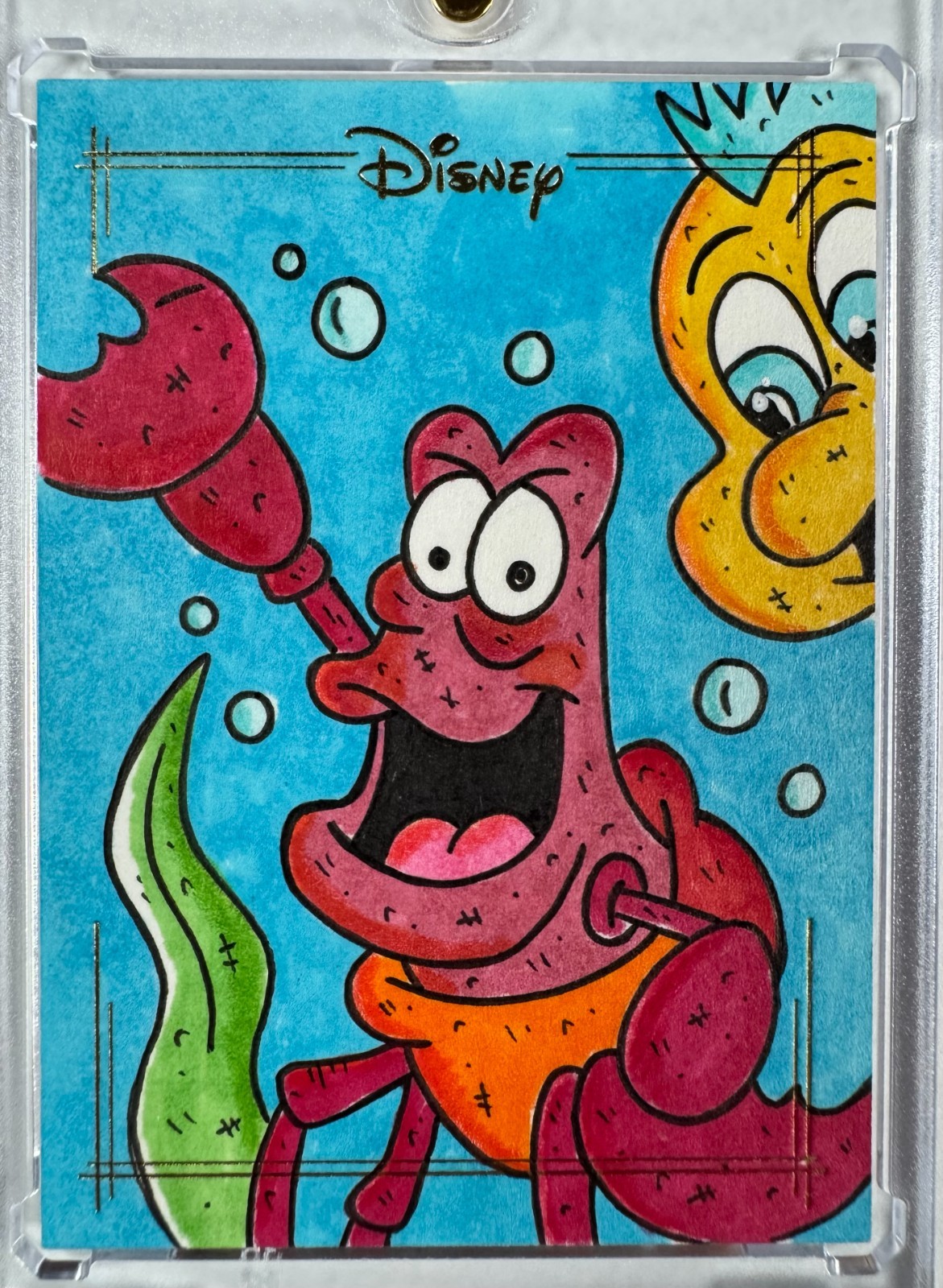 2025 Topps Chrome Disney Sebastian Flounder Steve Crockett Gold Sketch 1/1