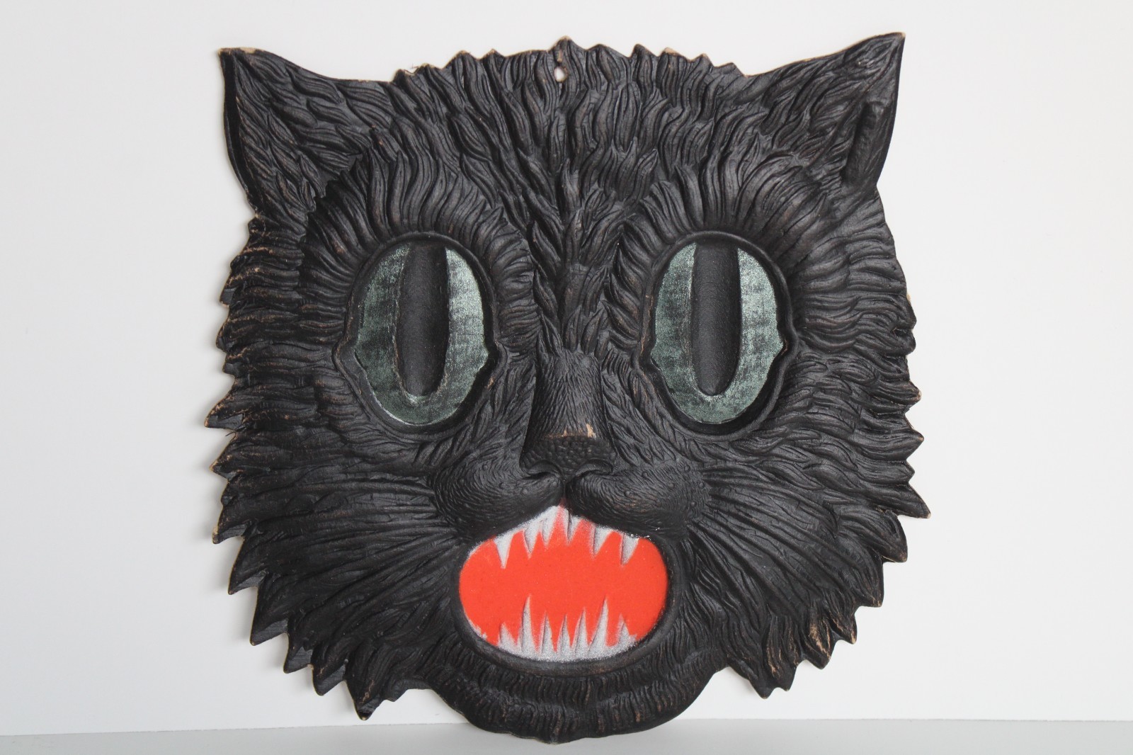 Vintage 1920's Germany Halloween Black Cat Embossed Die Cut Decoration