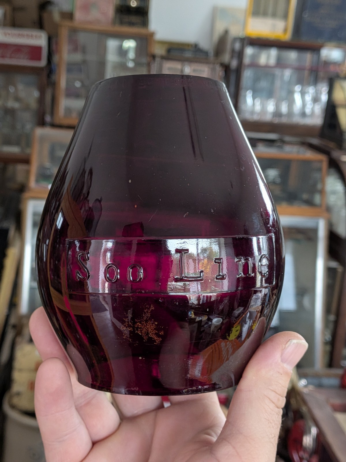 ***RARE*** Embossed Red Soo Line RR CNX Glass Railroad Lantern Globe Dated 1902
