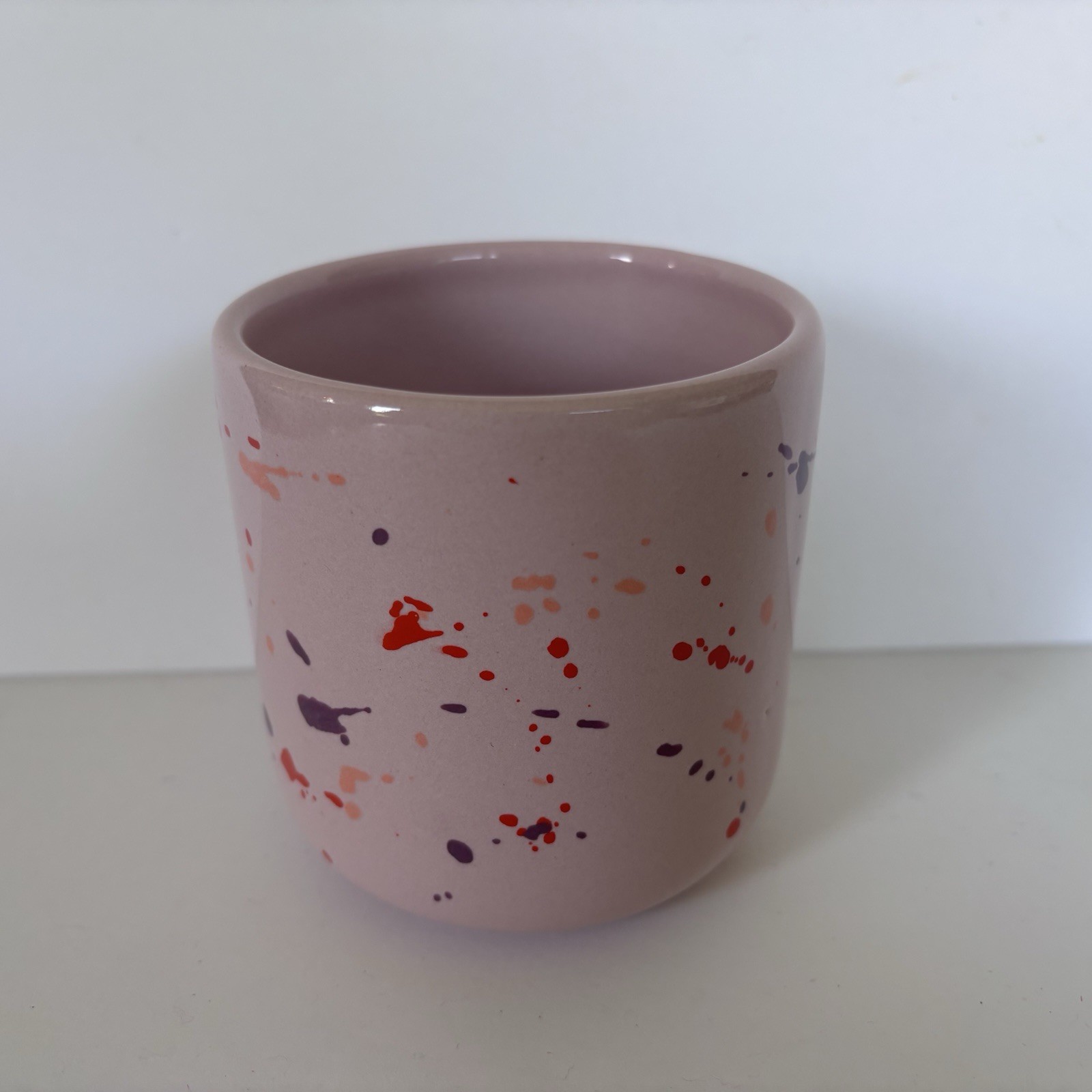 Felt + Fat Rainbow Confetti Pink Coffee Tumbler Handmade in Philadelphia, PA USA