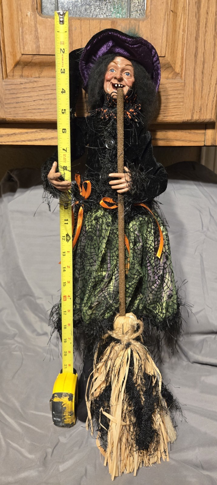24 Inch Karen Didion Original Halloween Witch with Broom