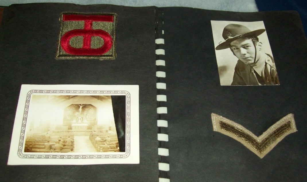 ORIGINAL NAMED WW2 OFFICER\'S SCRAPBOOK: 90th DIV. RECON SQUADRON, ETO, 30+ PICS