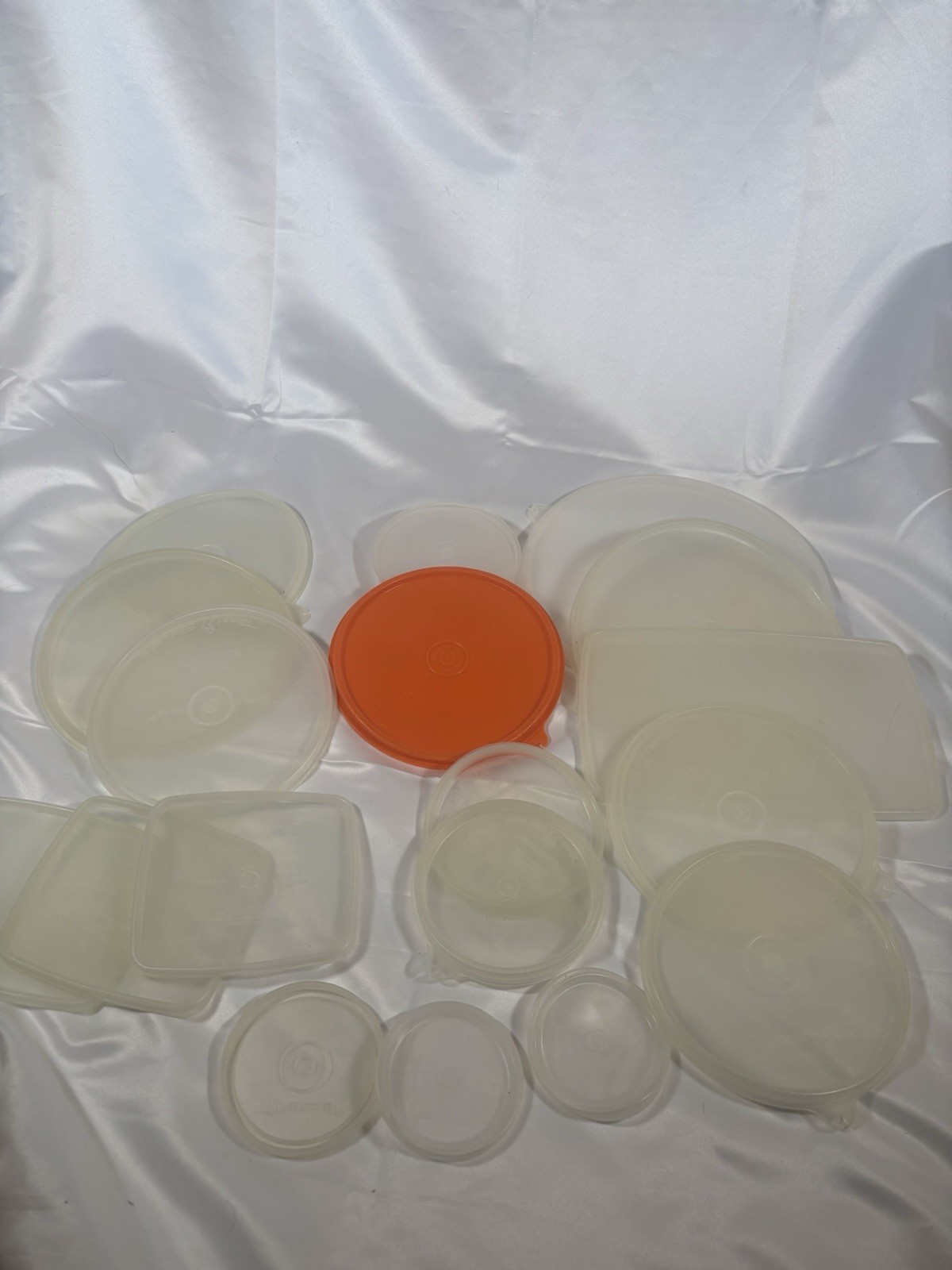 Lot of  18 Misc Vintage Tupperware Lids Multiple Sizes & Shapes