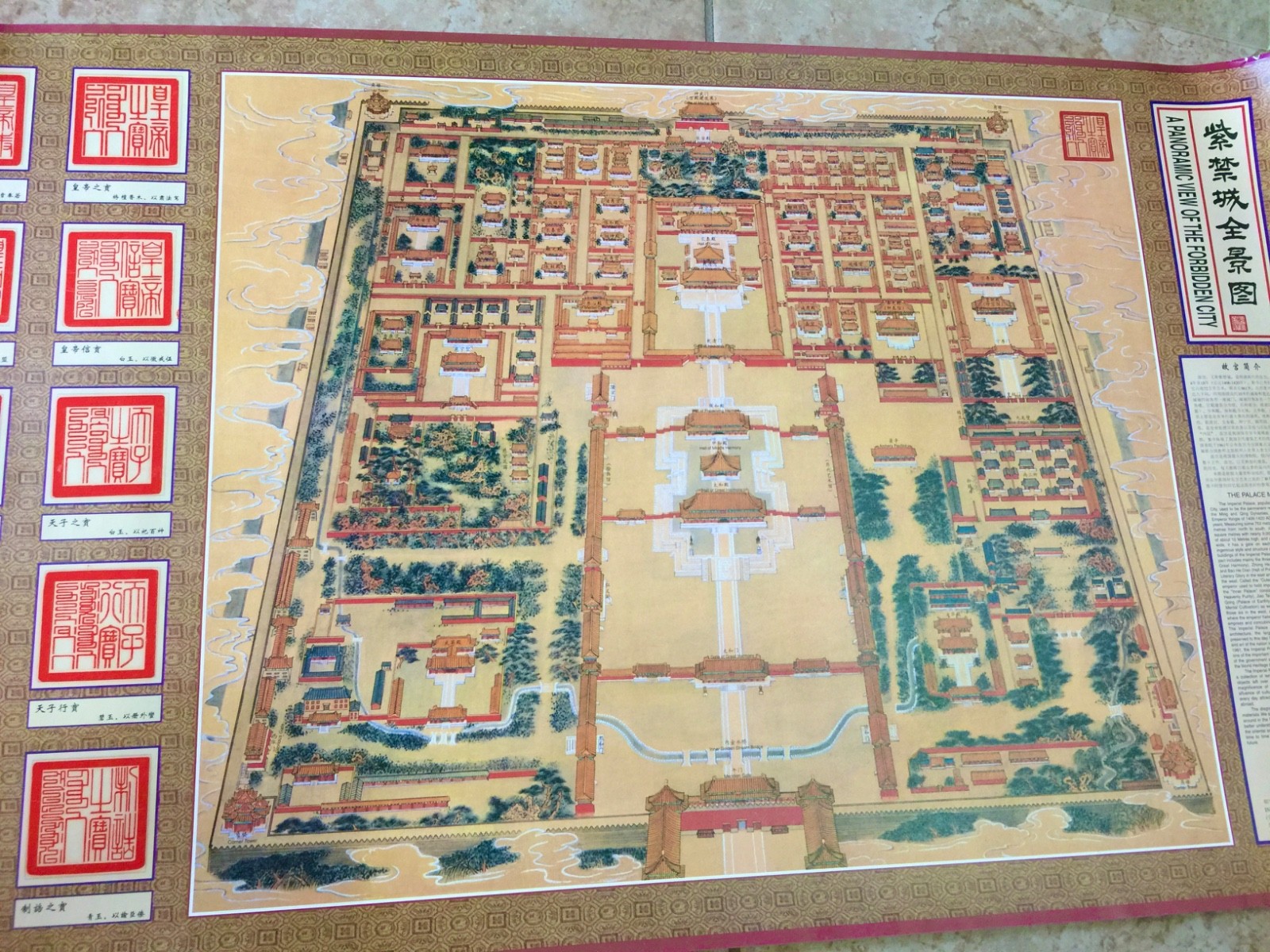 Panoramic View of the Forbidden City The Palace Museum Poster Vintage in case