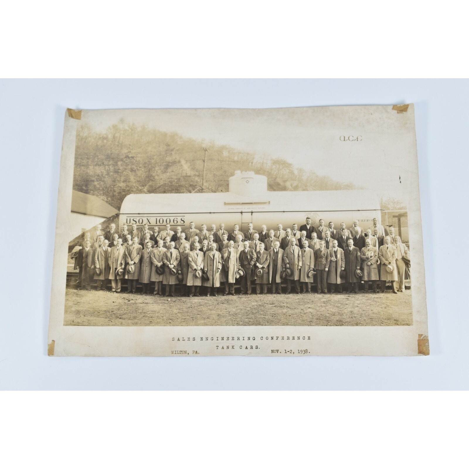 1938 Photo ACF Industries Railroad Tank Cars Engineering Conference Milton PA