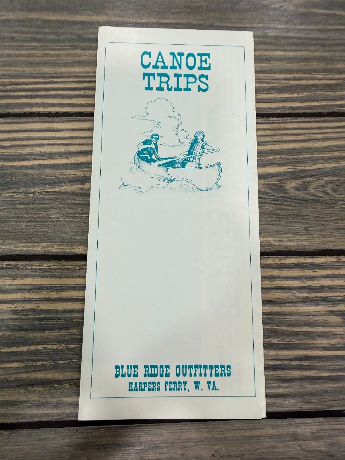 Vintage Blue Ridge Outfitters Harpers Ferry WV Canoe Trips Brochure Ephemera