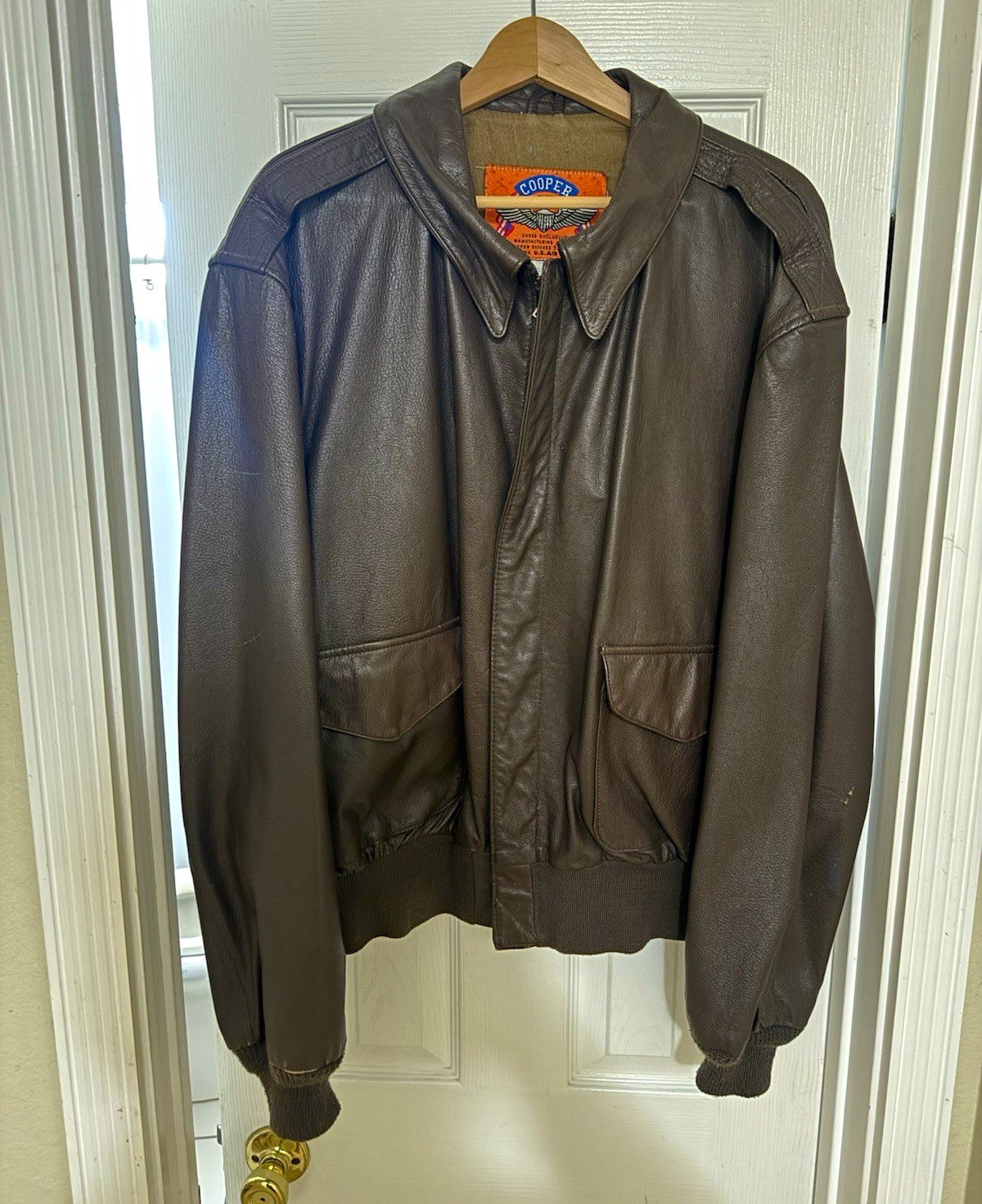 Cooper Type A-2 Leather Flight Jacket U.S. Air Force Contract 50R Brown