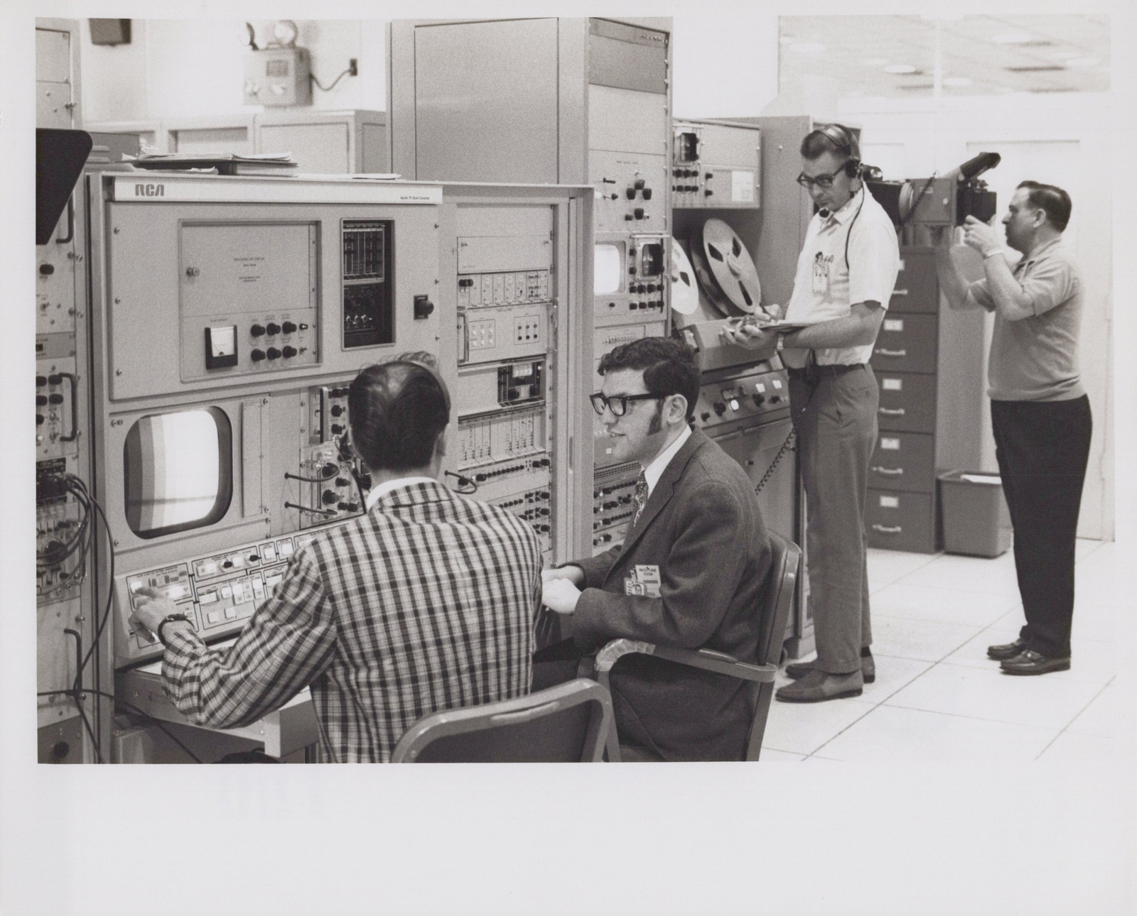 Apollo 9 Mission Control TV Processing KSC 1969 - Original NASA Photo