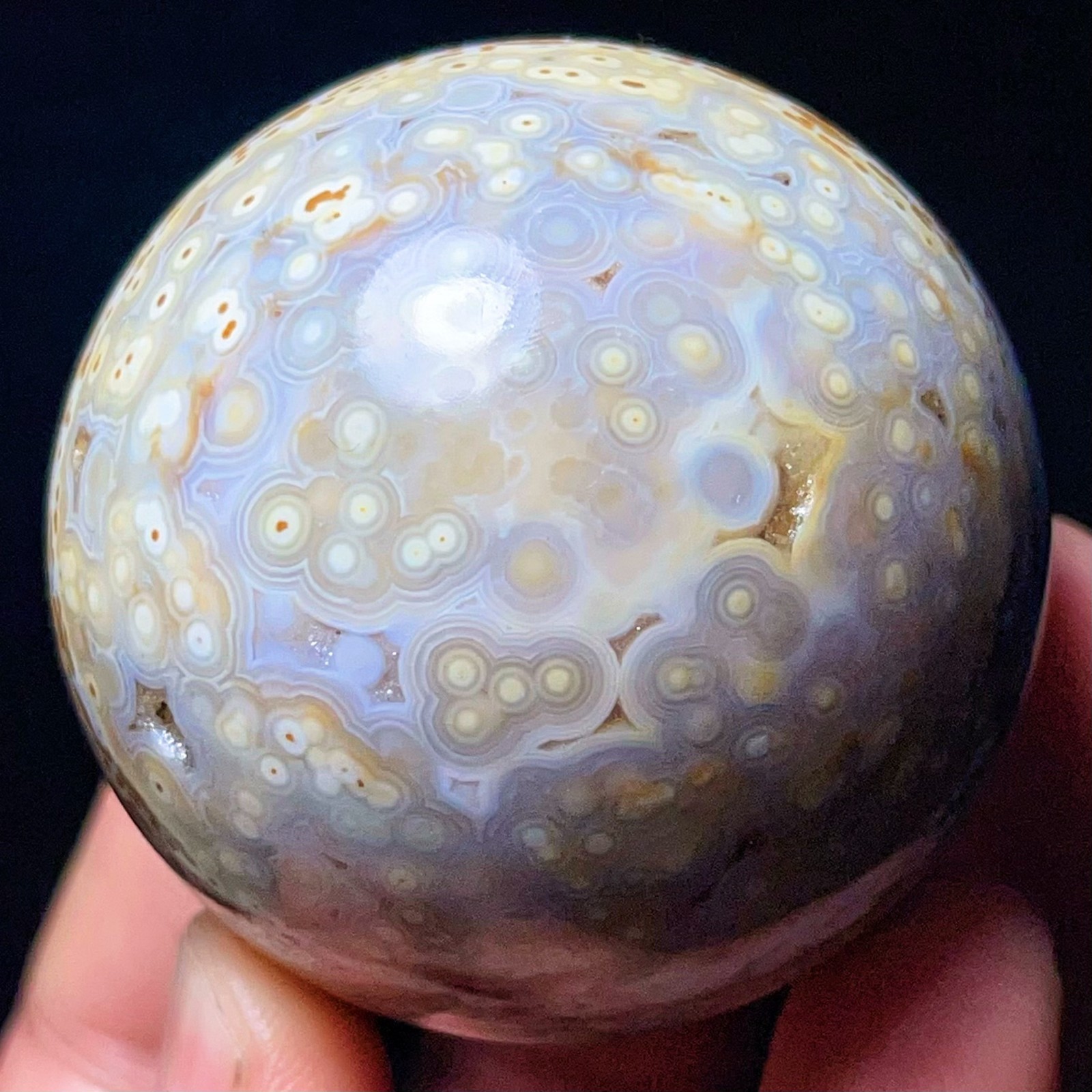 Rare 200G Natural Beautiful Ocean Jasper Sphere Healing Agate Madagascar L7992