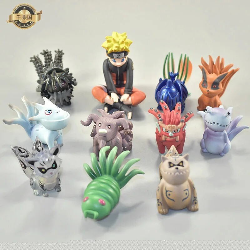 10pcs Set Anime Naruto Shippuden Uzumaki & Tailed Beast PVC Figure Model Toys