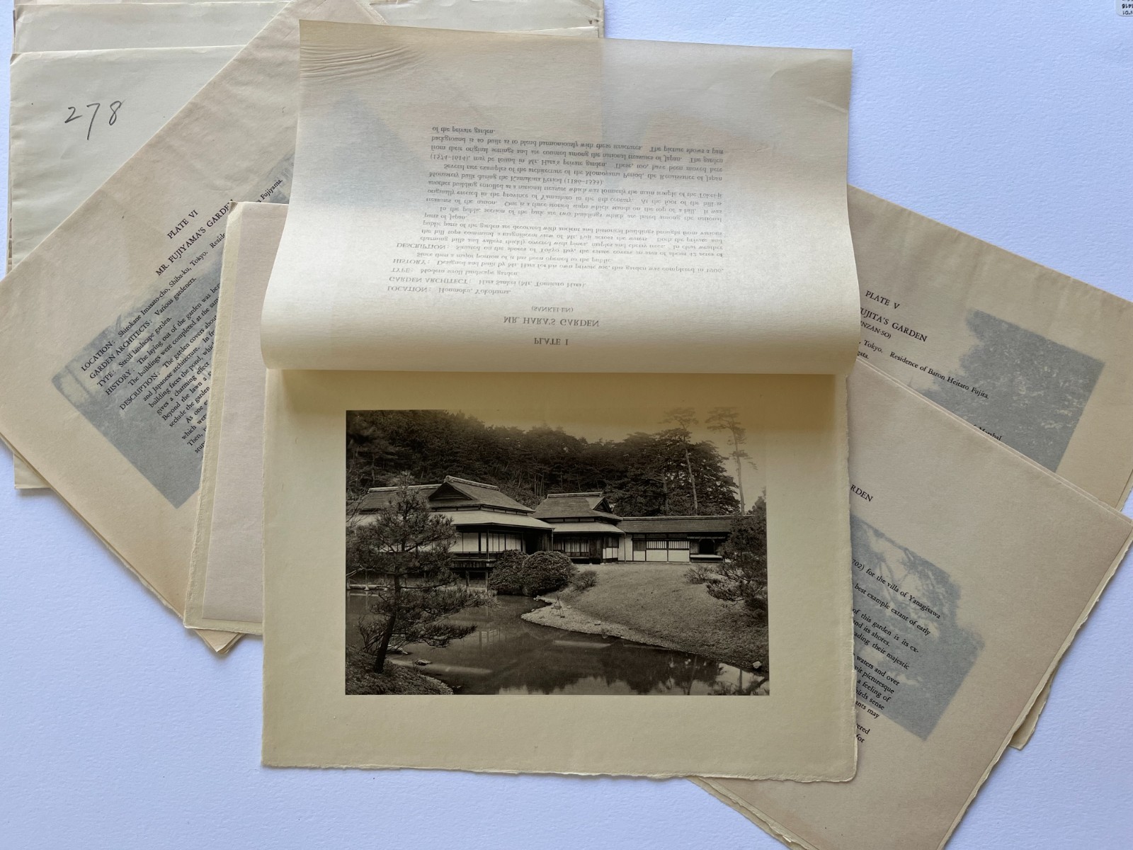 JAPANESE GARDENS  residences landscape architecture 6 PRINTS c. 1930\'s vintage