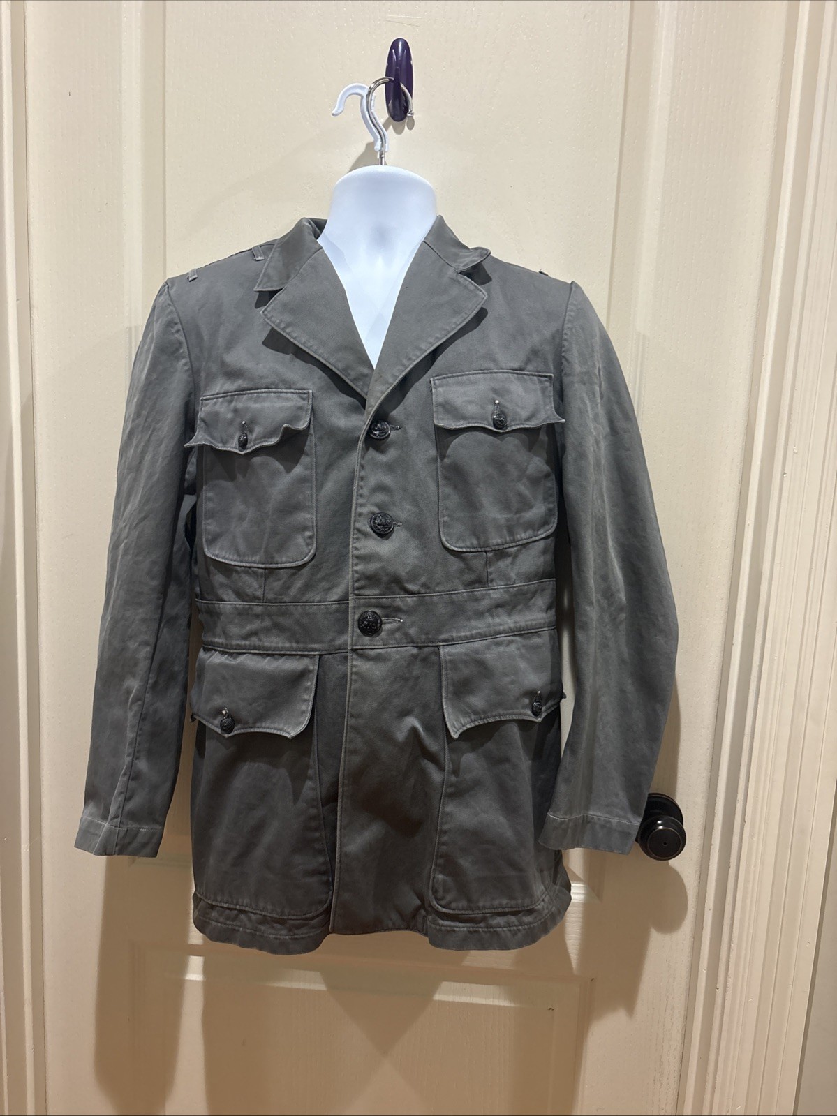 Original WWII U.S. Navy Officer Gray Uniform Jacket The Commodore Ratner Medium